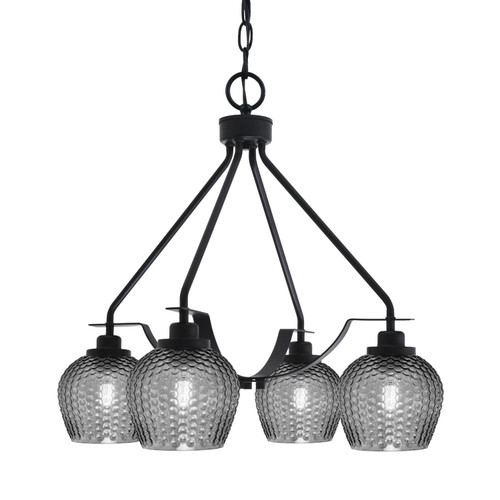 Toltec Lighting - 2604-MB-4602 - Four Light Chandelier - Odyssey - Matte Black