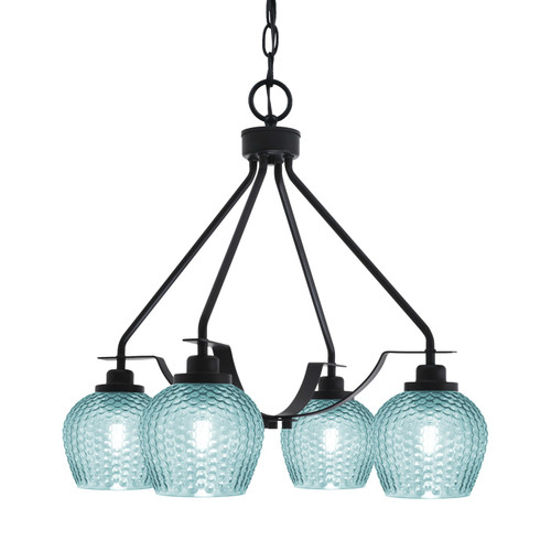 Toltec Lighting - 2604-MB-4605 - Four Light Chandelier - Odyssey - Matte Black