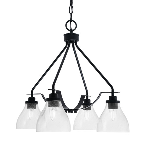 Toltec Lighting - 2604-MB-4760 - Four Light Chandelier - Odyssey - Matte Black