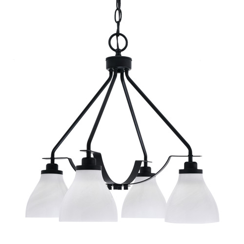 Toltec Lighting - 2604-MB-4761 - Four Light Chandelier - Odyssey - Matte Black