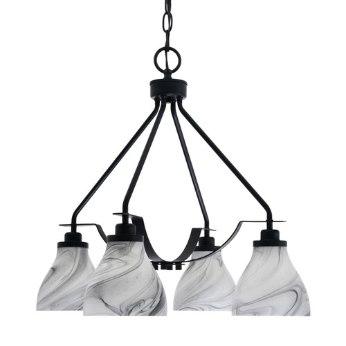 Toltec Lighting - 2604-MB-4769 - Four Light Chandelier - Odyssey - Matte Black