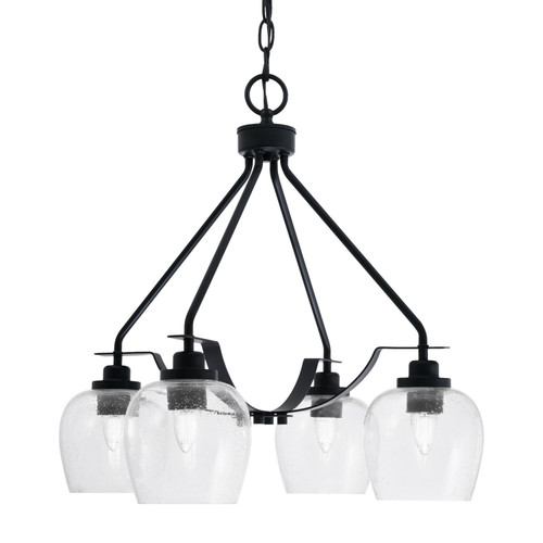 Toltec Lighting - 2604-MB-4810 - Four Light Chandelier - Odyssey - Matte Black