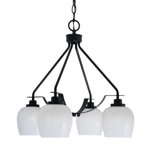 Toltec Lighting - 2604-MB-4811 - Four Light Chandelier - Odyssey - Matte Black