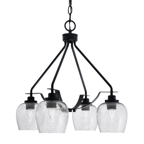 Toltec Lighting - 2604-MB-4812 - Four Light Chandelier - Odyssey - Matte Black