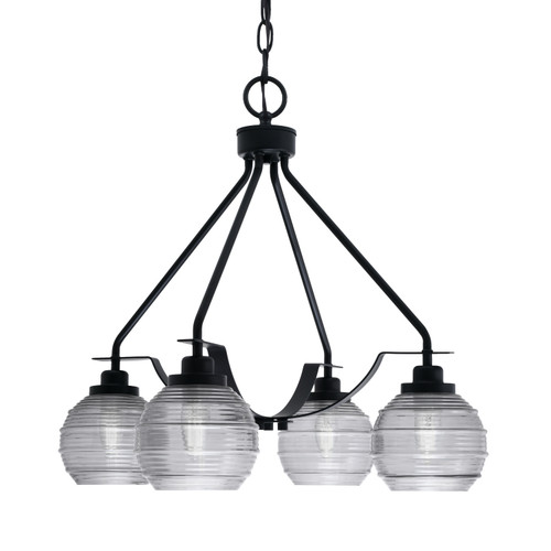 Toltec Lighting - 2604-MB-5112 - Four Light Chandelier - Odyssey - Matte Black
