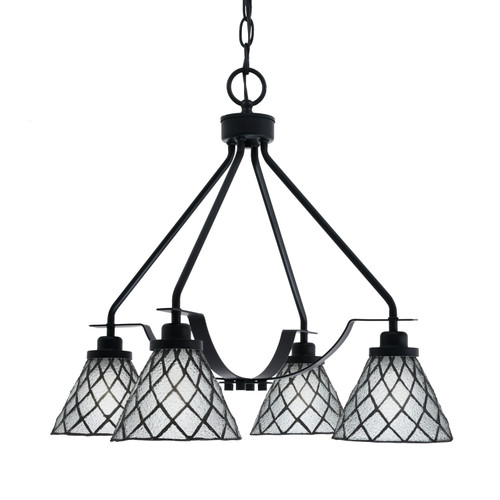 Toltec Lighting - 2604-MB-9185 - Four Light Chandelier - Odyssey - Matte Black