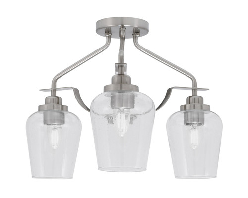 Toltec Lighting - 2607-BN-210 - Three Light Semi-Flush Mount - Odyssey - Brushed Nickel