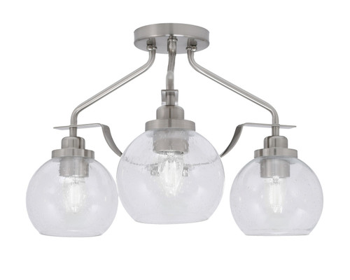 Toltec Lighting - 2607-BN-4100 - Three Light Semi-Flush Mount - Odyssey - Brushed Nickel