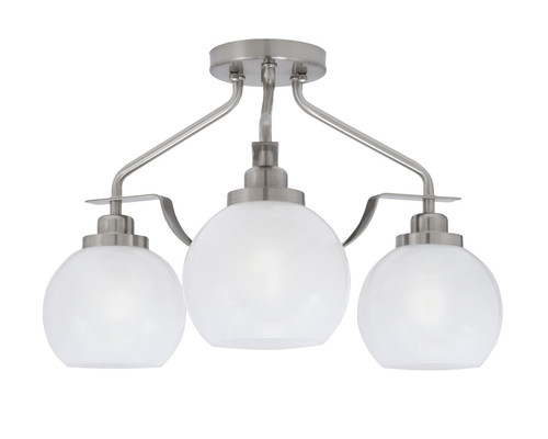 Toltec Lighting - 2607-BN-4101 - Three Light Semi-Flush Mount - Odyssey - Brushed Nickel