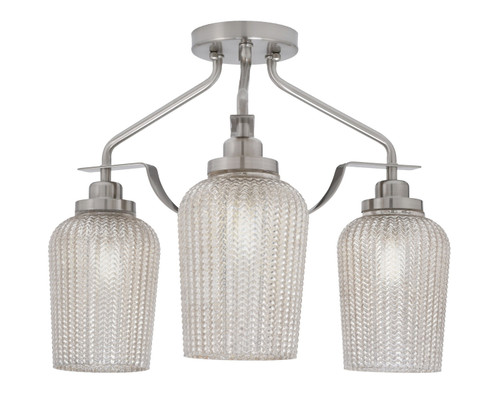 Toltec Lighting - 2607-BN-4253 - Three Light Semi-Flush Mount - Odyssey - Brushed Nickel