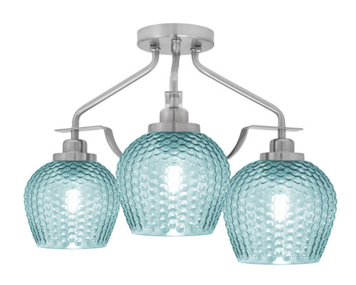Toltec Lighting - 2607-BN-4605 - Three Light Semi-Flush Mount - Odyssey - Brushed Nickel