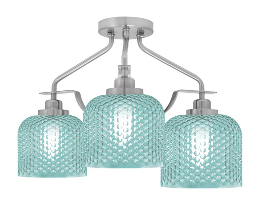 Toltec Lighting - 2607-BN-4615 - Three Light Semi-Flush Mount - Odyssey - Brushed Nickel