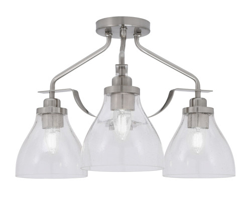 Toltec Lighting - 2607-BN-4760 - Three Light Semi-Flush Mount - Odyssey - Brushed Nickel