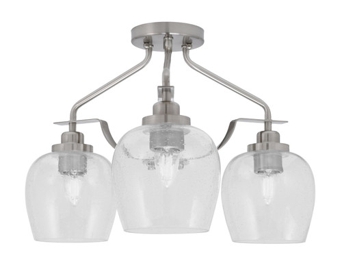 Toltec Lighting - 2607-BN-4810 - Three Light Semi-Flush Mount - Odyssey - Brushed Nickel