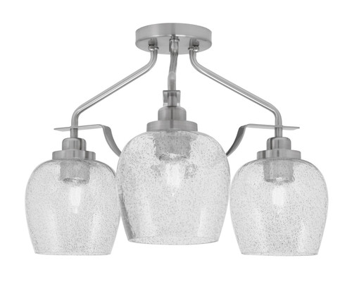 Toltec Lighting - 2607-BN-4812 - Three Light Semi-Flush Mount - Odyssey - Brushed Nickel