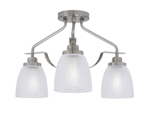 Toltec Lighting - 2607-BN-500 - Three Light Semi-Flush Mount - Odyssey - Brushed Nickel