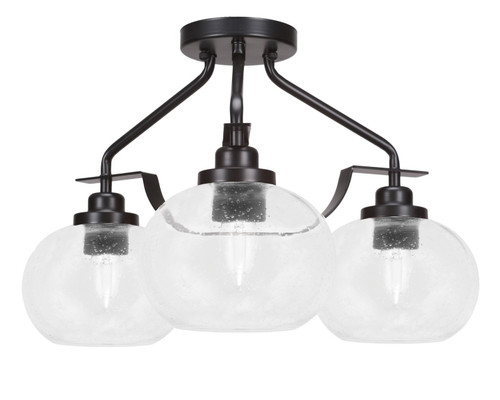 Toltec Lighting - 2607-MB-202 - Three Light Semi-Flush Mount - Odyssey - Matte Black