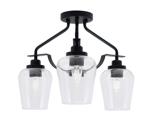 Toltec Lighting - 2607-MB-210 - Three Light Semi-Flush Mount - Odyssey - Matte Black