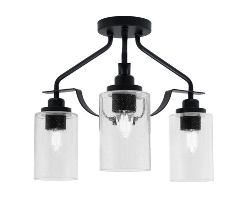 Toltec Lighting - 2607-MB-300 - Three Light Semi-Flush Mount - Odyssey - Matte Black