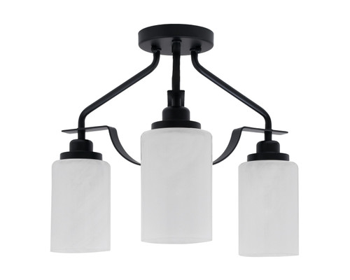 Toltec Lighting - 2607-MB-3001 - Three Light Semi-Flush Mount - Odyssey - Matte Black