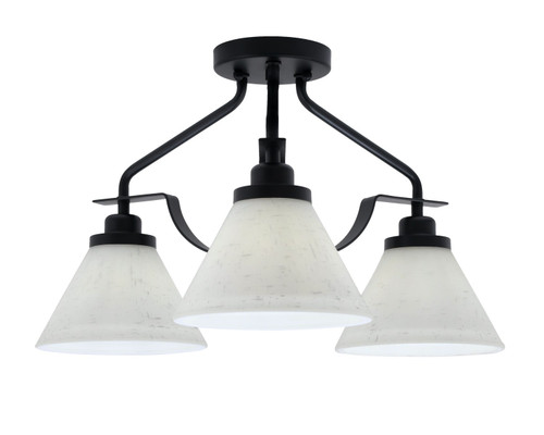 Toltec Lighting - 2607-MB-312 - Three Light Semi-Flush Mount - Odyssey - Matte Black