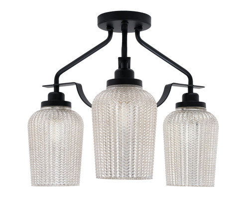 Toltec Lighting - 2607-MB-4253 - Three Light Semi-Flush Mount - Odyssey - Matte Black