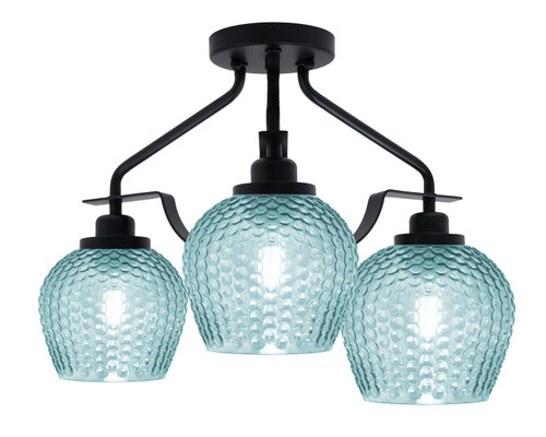 Toltec Lighting - 2607-MB-4605 - Three Light Semi-Flush Mount - Odyssey - Matte Black