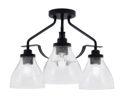 Toltec Lighting - 2607-MB-4760 - Three Light Semi-Flush Mount - Odyssey - Matte Black