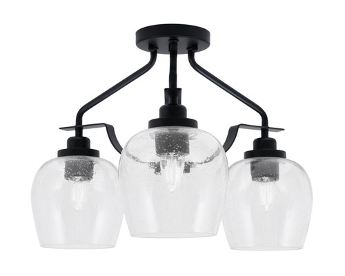 Toltec Lighting - 2607-MB-4810 - Three Light Semi-Flush Mount - Odyssey - Matte Black