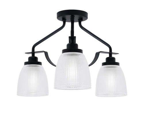 Toltec Lighting - 2607-MB-500 - Three Light Semi-Flush Mount - Odyssey - Matte Black