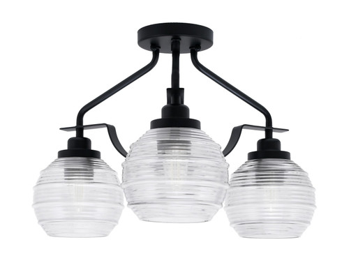 Toltec Lighting - 2607-MB-5110 - Three Light Semi-Flush Mount - Odyssey - Matte Black