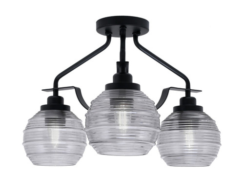 Toltec Lighting - 2607-MB-5112 - Three Light Semi-Flush Mount - Odyssey - Matte Black