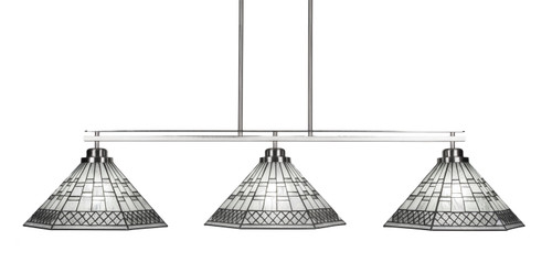 Toltec Lighting - 2633-BN-910 - Three Light Island Pendant - Odyssey - Brushed Nickel