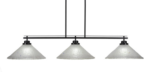 Toltec Lighting - 2633-MB-711 - Three Light Island Pendant - Odyssey - Matte Black