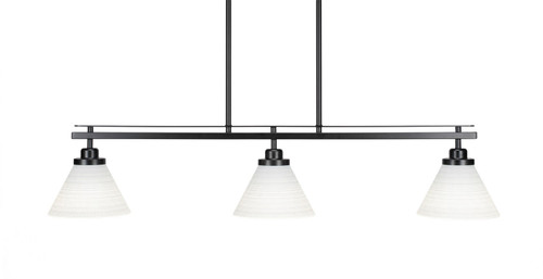 Toltec Lighting - 2636-MB-4051 - Three Light Island Pendant - Odyssey - Matte Black