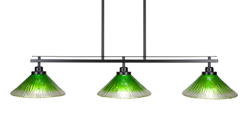 Toltec Lighting - 2636-MB-437 - Three Light Island Pendant - Odyssey - Matte Black