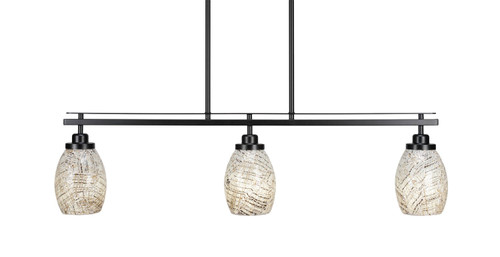 Toltec Lighting - 2636-MB-5054 - Three Light Island Pendant - Odyssey - Matte Black