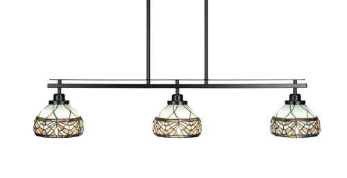 Toltec Lighting - 2636-MB-9485 - Three Light Island Pendant - Odyssey - Matte Black