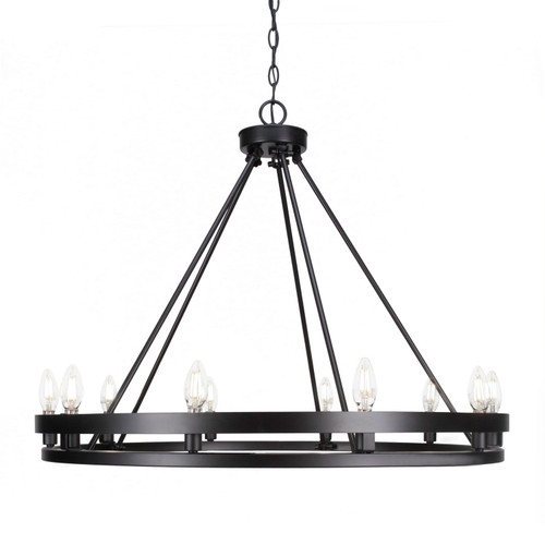 Toltec Lighting - 2710-MB - Ten Light Chandelier - Belmont - Matte Black