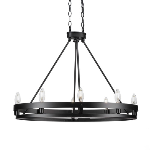 Toltec Lighting - 2728-MB - Eight Light Chandelier - Belmont - Matte Black