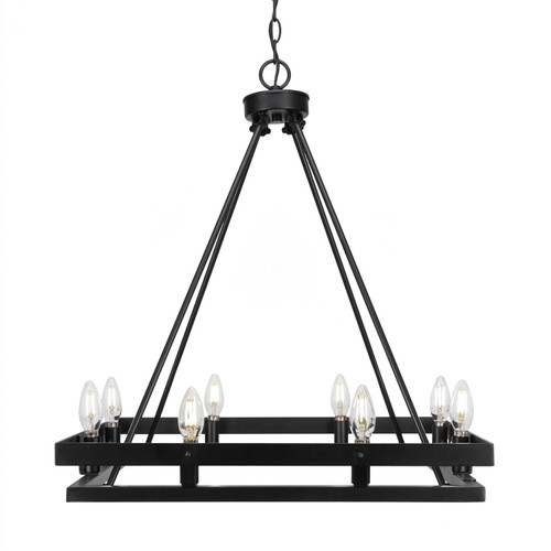 Toltec Lighting - 2738-MB - Eight Light Chandelier - Belmont - Matte Black