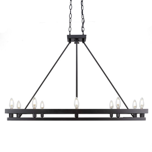 Toltec Lighting - 2740-MB - Ten Light Island Pendant - Belmont - Matte Black