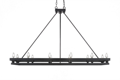 Toltec Lighting - 2742-MB - 12 Light Island Pendant - Belmont - Matte Black