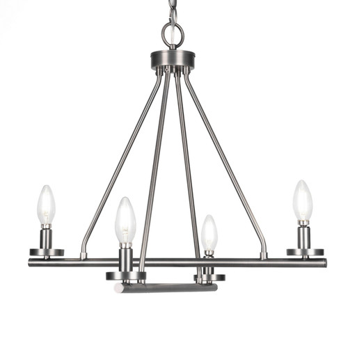 Toltec Lighting - 2804-GP - Four Light Chandelier - Trinity - Graphite