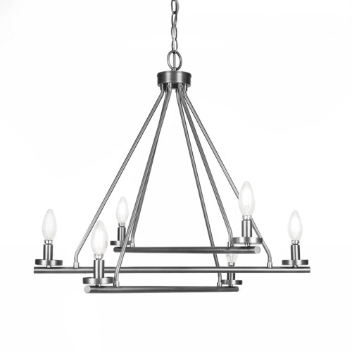 Toltec Lighting - 2806-GP - Six Light Chandelier - Trinity - Graphite