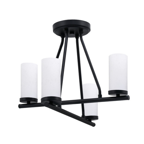Toltec Lighting - 2807-MB-801B - Four Light Semi-Flush Mount - Trinity - Matte Black