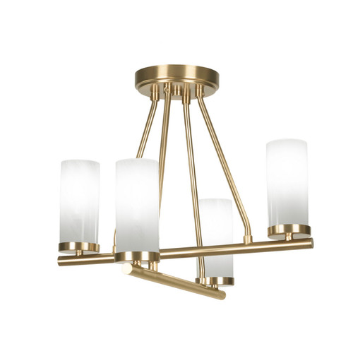 Toltec Lighting - 2807-NAB-811B - Four Light Semi-Flush Mount - Trinity - New Age Brass