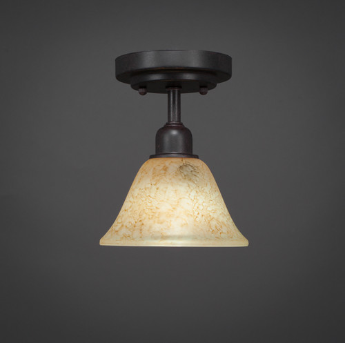 Toltec Lighting - 280-DG-508 - One Light Semi-Flush Mount - Vintage - Dark Granite