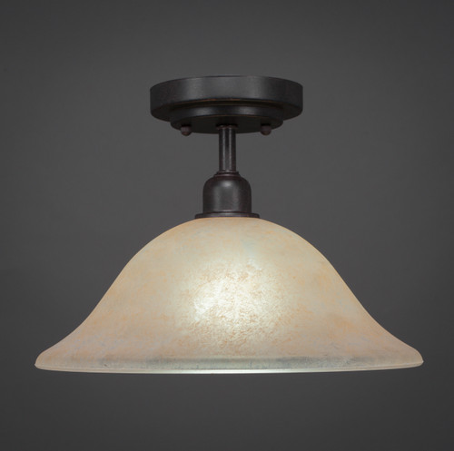 Toltec Lighting - 280-DG-523 - One Light Semi Flush - Vintage - Dark Granite