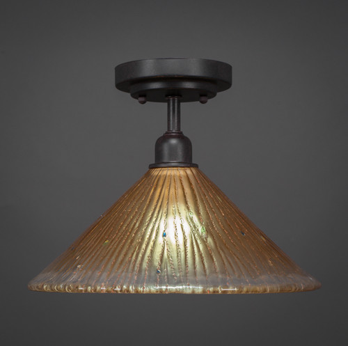 Toltec Lighting - 280-DG-700 - One Light Semi-Flush Mount - Vintage - Dark Granite